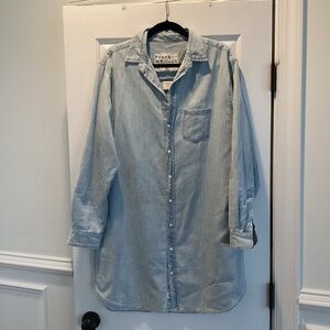 Frank & Eileen Mary Denim Shirt Dress Italian Woven Size L